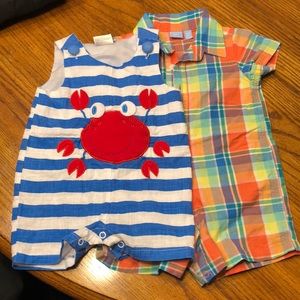 Set of 2 boys rompers 6-9 months